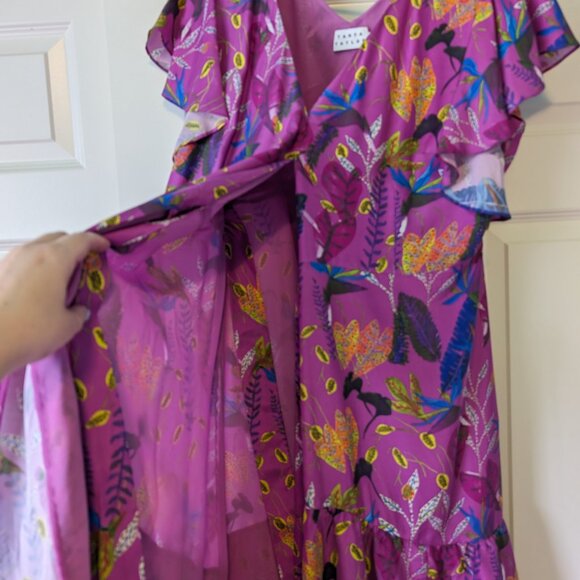 Tanya Taylor botanical print silk wrap dress - Picture 4 of 4